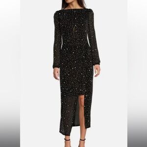 Alex Marie Black Long Sleeve Dress with sparkles/shimmer